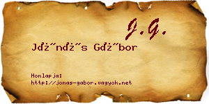 Jónás Gábor névjegykártya